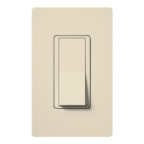 Product image for Lutron CA-1PSH-LA 1-Pole 15 Amp 120/277 VAC Light Almond Switch