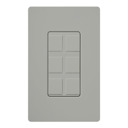 Claro 6-Port Frame, Gloss, field customizable in gray