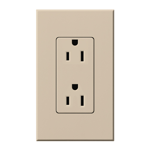 Duplex 15 A receptacle, 125V/15A in taupe
