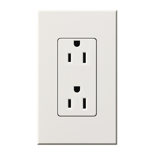 Duplex 15 A receptacle, 125V/15A in white