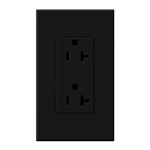 Duplex 20 A receptacle, 125V/20A in black