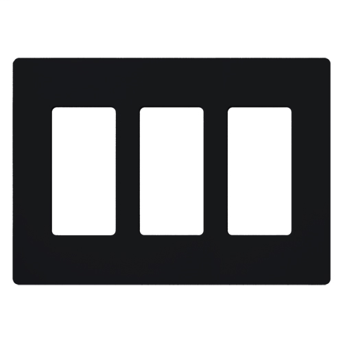 Claro Wallplate, Satin Finish, Three-gang in midnight