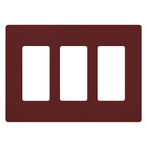 Claro Wallplate, Satin Finish, Three-gang in merlot