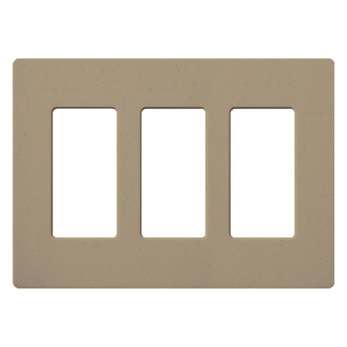 Claro Wallplate, Satin Finish, Three-gang in mocha stone