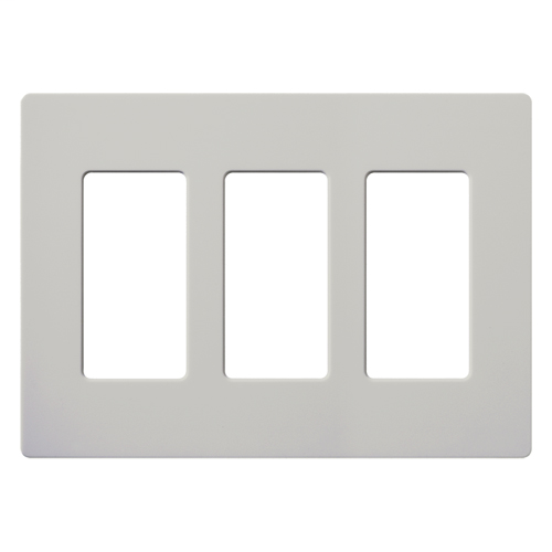 Claro Wallplate, Satin Finish, Three-gang in palladium