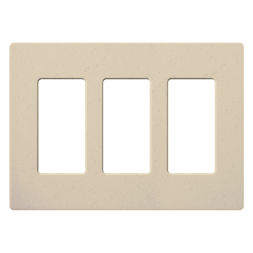 Claro Wallplate, Satin Finish, Three-gang in stone