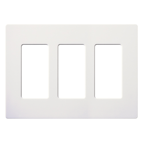 Claro Wallplate, Satin Finish, Three-gang in snow