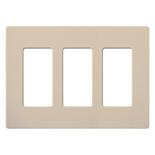 Claro Wallplate, Satin Finish, Three-gang in taupe
