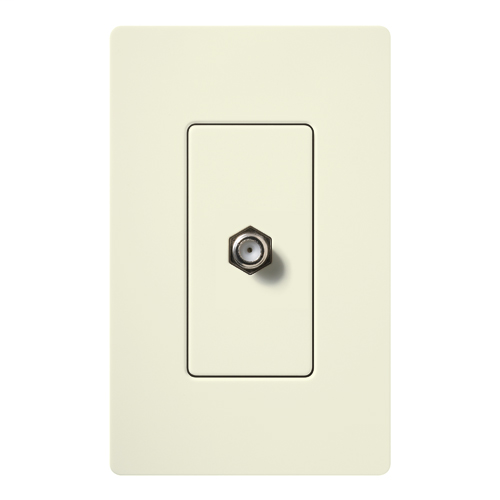 Claro, Satin, Single Cable TV Jack in biscuit
