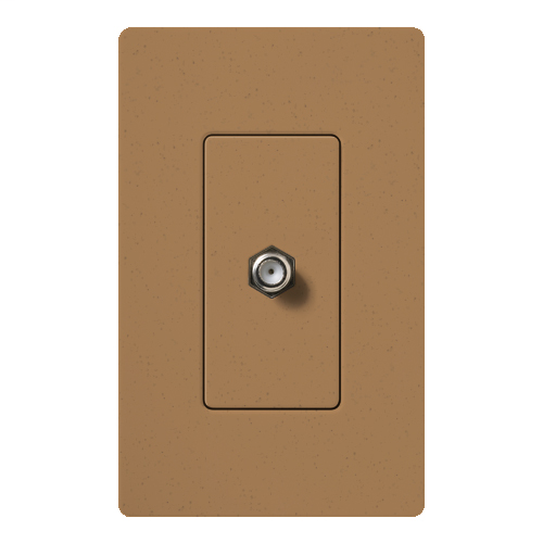 Claro, Satin, Single Cable TV Jack in terracotta