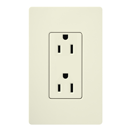 Claro, Satin, Receptacle, 125V/15A in biscuit