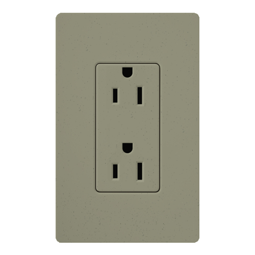 Claro, Satin, Receptacle, 125V/15A in greenbriar