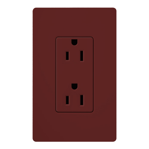 Claro, Satin, Receptacle, 125V/15A in merlot