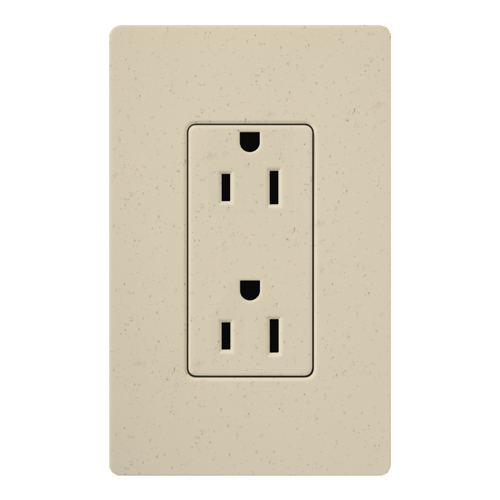 Claro, Satin, Receptacle, 125V/15A in stone