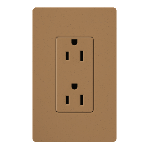 Claro, Satin, Receptacle, 125V/15A in terracotta