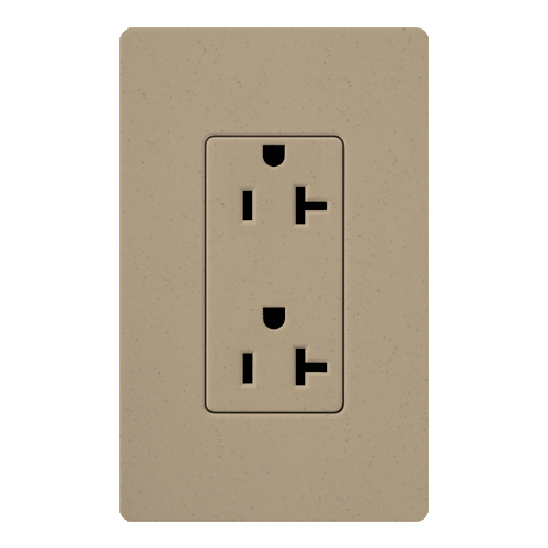 Claro, Satin, Receptacle, 125V/20A in mocha stone
