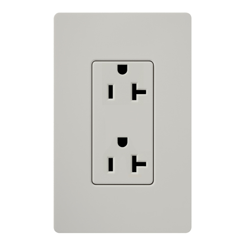 Claro, Satin, Receptacle, 125V/20A in palladium
