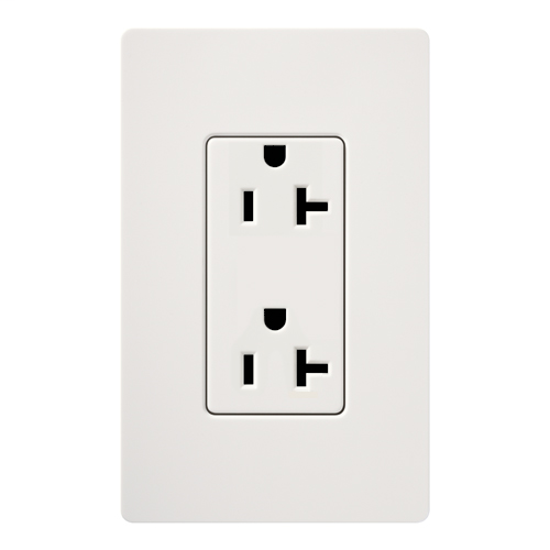 Claro, Satin, Receptacle, 125V/20A in snow
