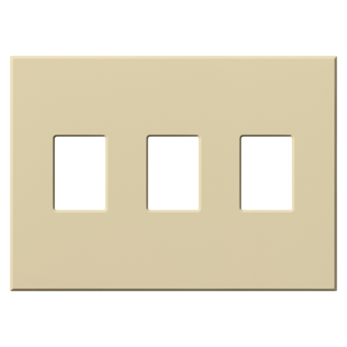 Multigang VWP Series WallPlate for Vareo, Nova T and GRAFIK Eye Wallstation, , Three-gang for 3 dimmers or switches in ivory