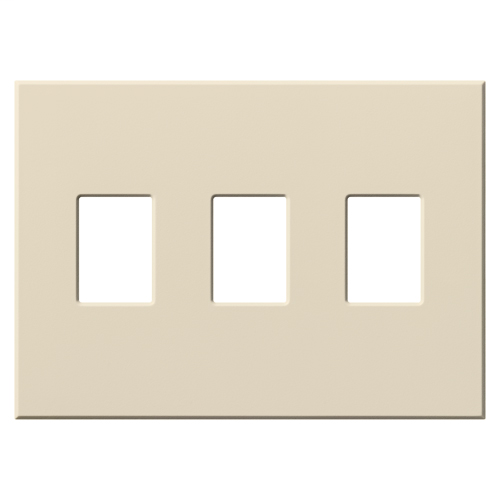 Multigang VWP Series WallPlate for Vareo, Nova T and GRAFIK Eye Wallstation, , Three-gang for 3 dimmers or switches in light almond