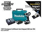 18V Compact Lithium-Ion Impact Driver Kit with Impact GOLD™ 11-PC Bit Set