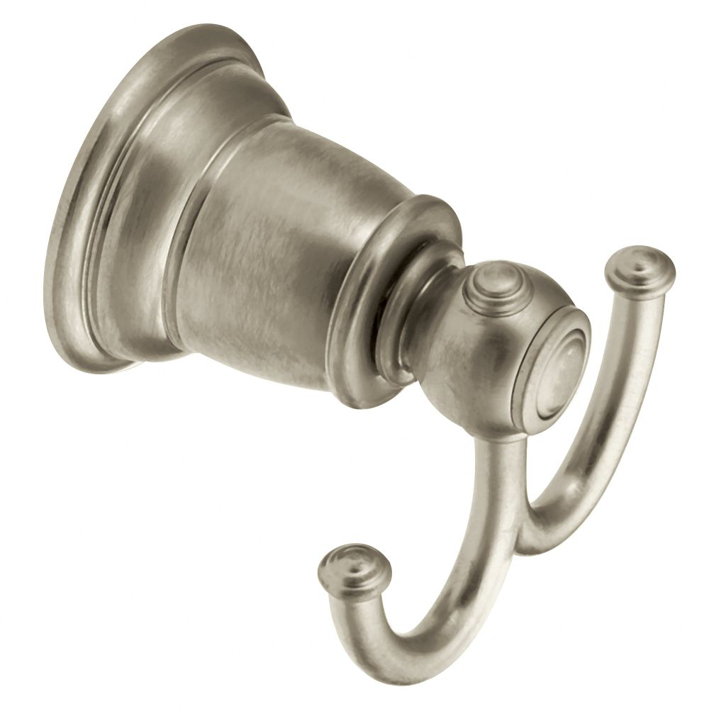 Kingsley Brushed nickel double robe hook