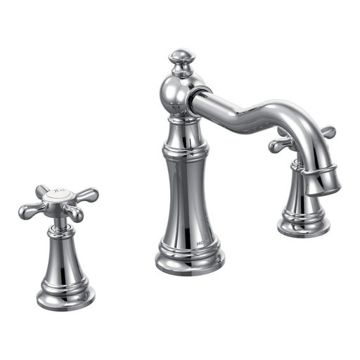 Weymouth Chrome two-handle high arc roman tub faucet
