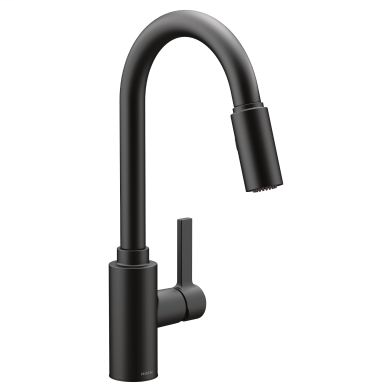 Genta Matte black one-handle high arc pulldown kitchen faucet
