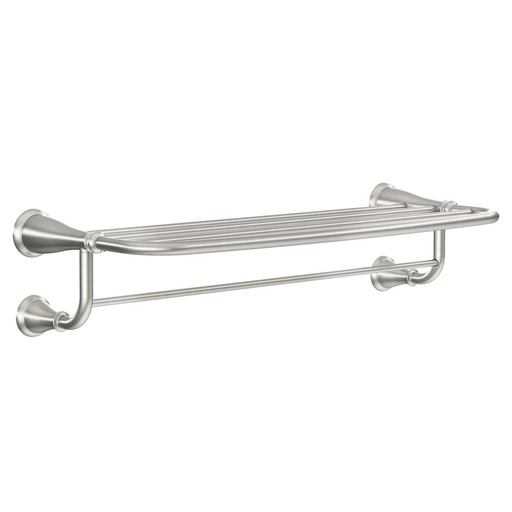 Banbury Brushed nickel 24" towel bar with shelf