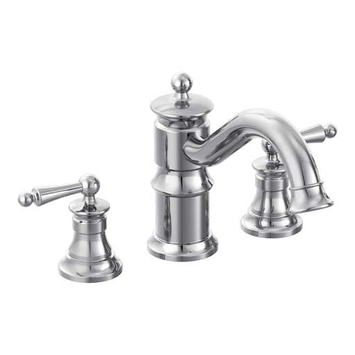 Waterhill Chrome two-handle high arc roman tub faucet