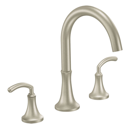 Icon Brushed nickel two-handle high arc roman tub faucet