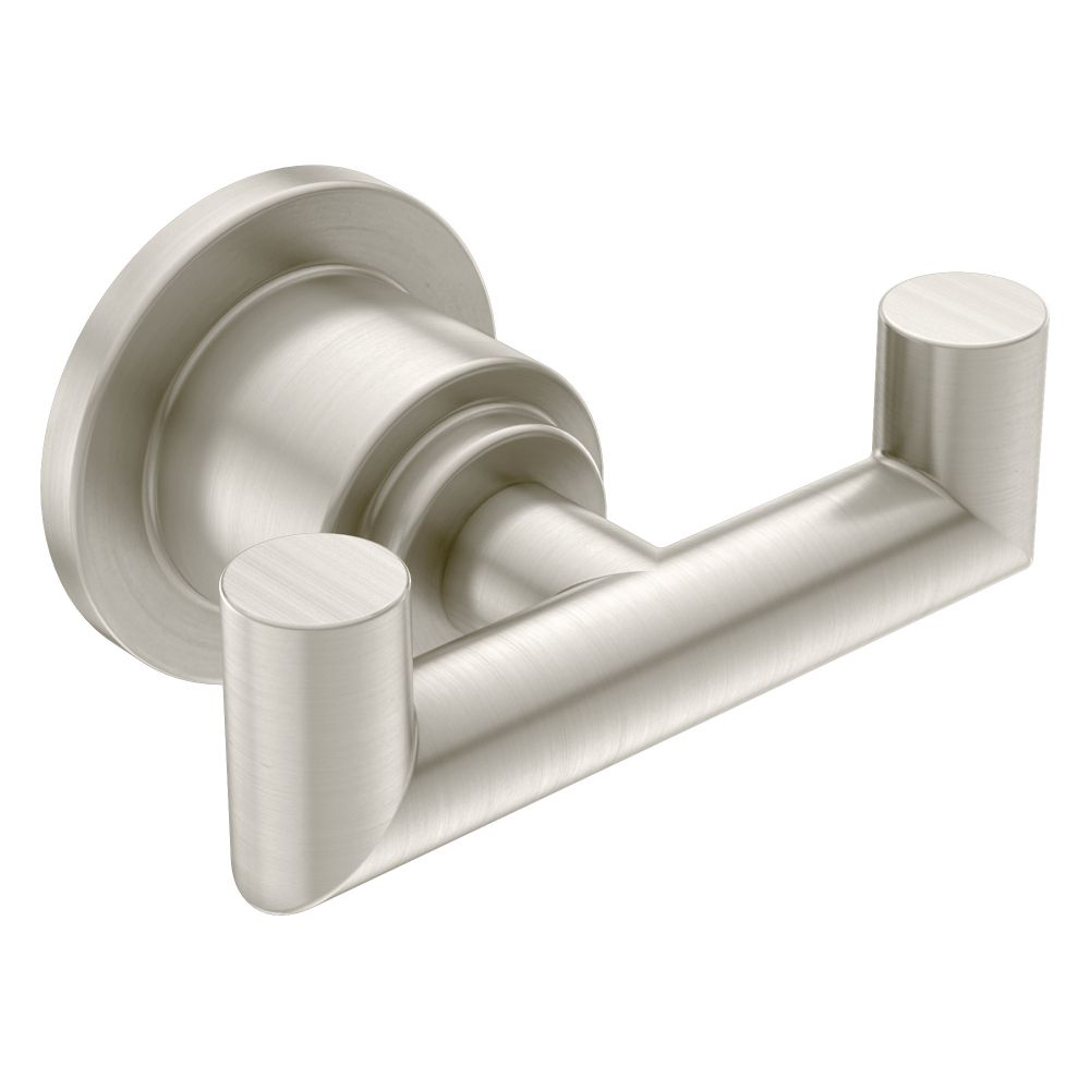 Arris Brushed nickel double robe hook