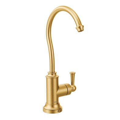 Sip Traditional Brushed gold one-handle high arc beverage faucet