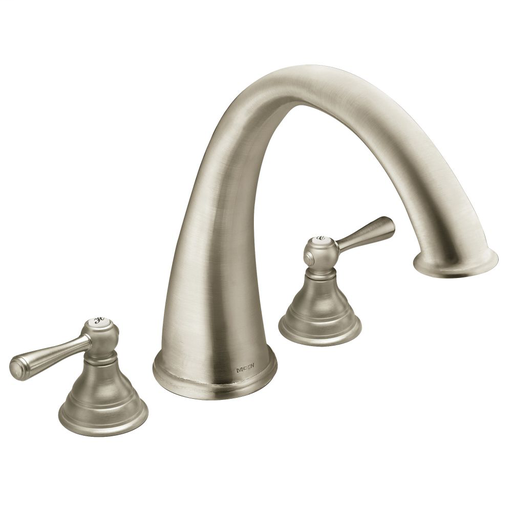 Kingsley Brushed nickel two-handle high arc roman tub faucet