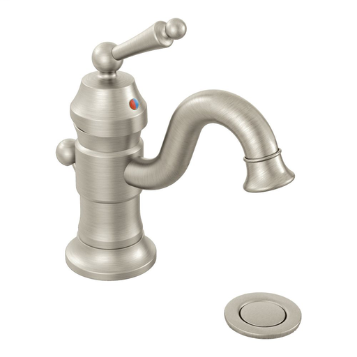 Waterhill Brushed nickel one-handle high arc bathroom faucet