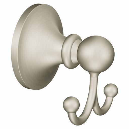 Wembley Brushed nickel double robe hook