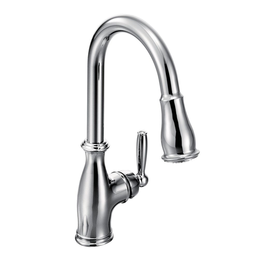 Brantford Chrome one-handle high arc pulldown kitchen faucet