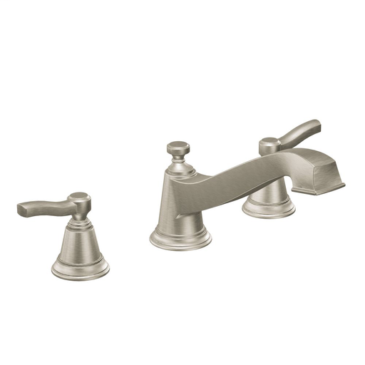 Rothbury Brushed nickel two-handle low arc roman tub faucet
