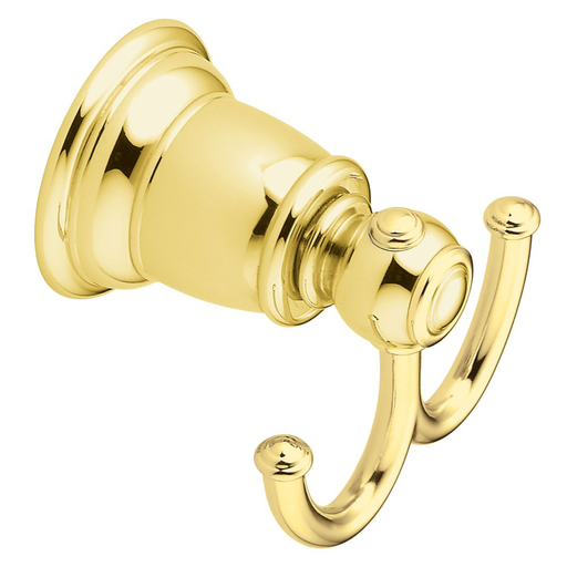 Kingsley Polished brass double robe hook