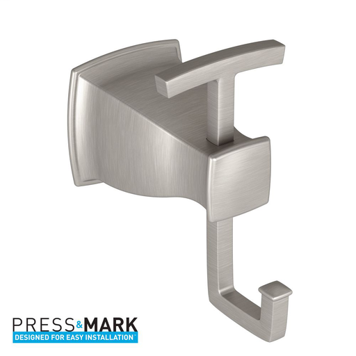 Hensley Brushed nickel double robe hook