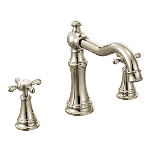 Weymouth Polished nickel two-handle high arc roman tub faucet