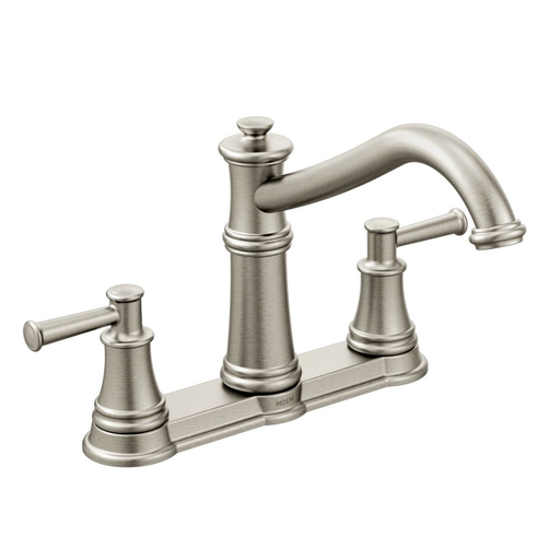 Belfield Spot resist stainless two-handle high arc kitchen faucet