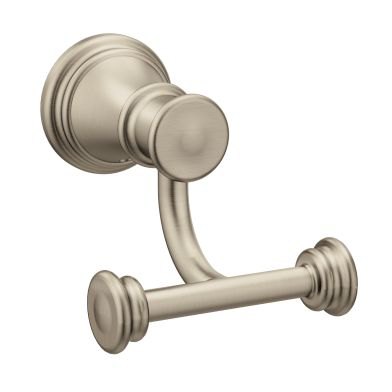 Belfield Brushed nickel double robe hook