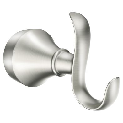 Hamden Spot resist brushed nickel double robe hook