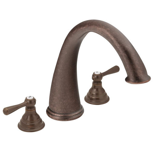 Kingsley Oil rubbed bronze two-handle high arc roman tub faucet