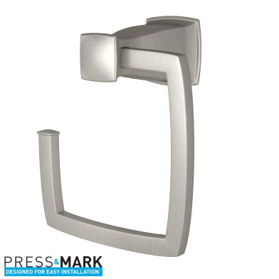 Hensley Brushed nickel towel ring