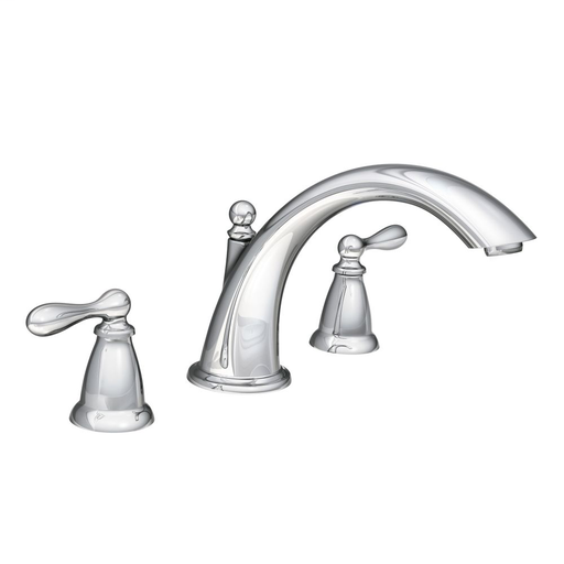 Caldwell Chrome two-handle high arc roman tub faucet