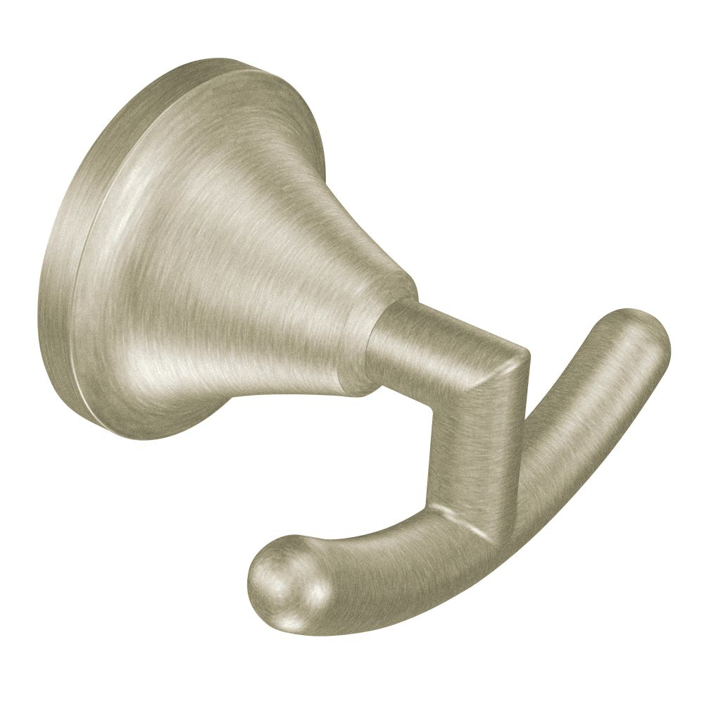 Icon Brushed nickel double robe hook