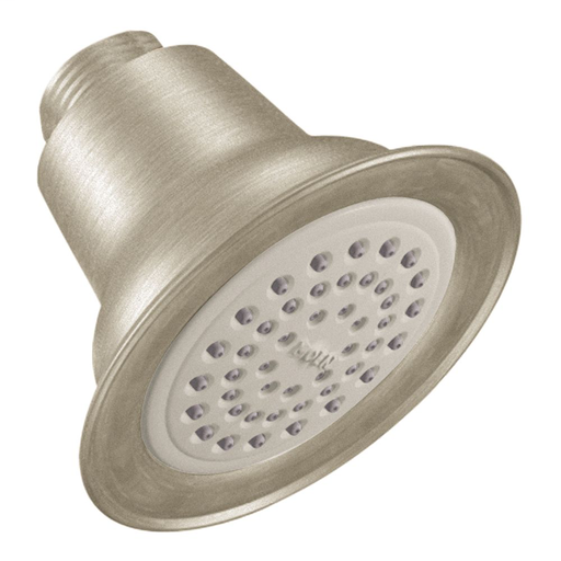 Moen Brushed Nickel Eco-Performance One-Function 3-3/8" Diameter Shower Head