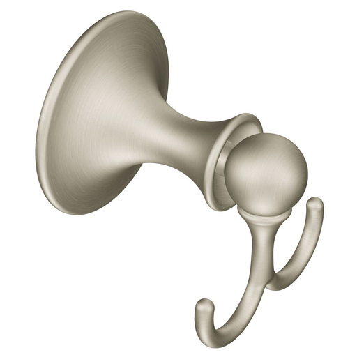 Lounge Brushed nickel double robe hook